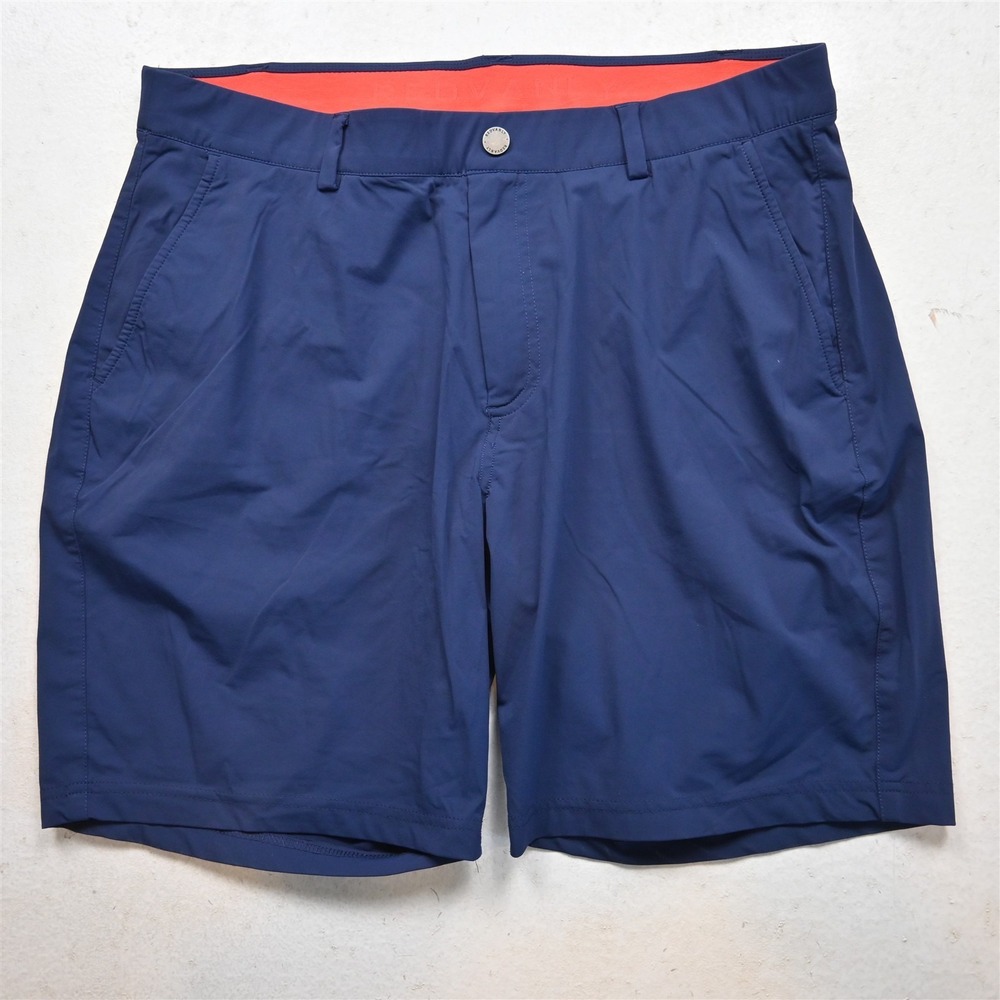 Redvanly Lx8" Navy Blue Pull On Stretch Golf Performance Mens Shorts